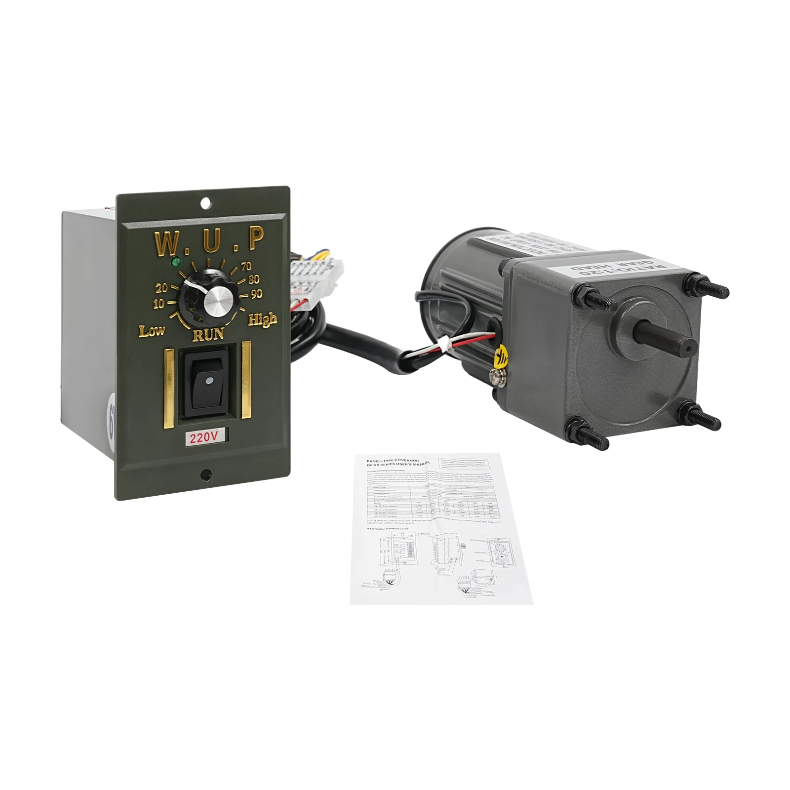 6W 20K Getriebemotor + Drehzahlregler 220V Einstellbarer Regler Getriebemotor 0-1400 U/min Motordrehzahlregler für die Industrie – Detail 3