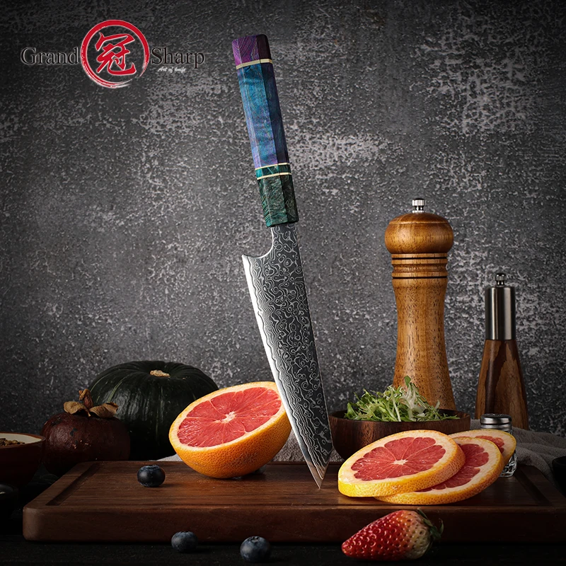 6 Inch Utility Knife Japanese Damascus Steel Kitchen Chef Knife Fruit Peeling Meat Vegetables Cooking Knives GRANDSHARP