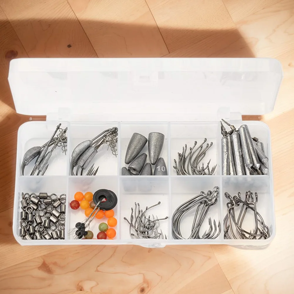 123 قطعة الأوزان السنانير يدور الطقات مجموعة مع صندوق الصيد قطرة النار الأوزان تلاعب عدة الصيد الغطاسون عدة ل باس بايك جثم Pesca #2