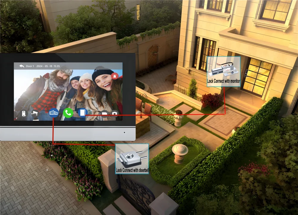 Kabel 7 Zoll Video Türklingel Intercom Villa Handheld Tür Telefon Farbe 1080p Bildschirm Video Tür Zugangs system für zu Hause Wohnung