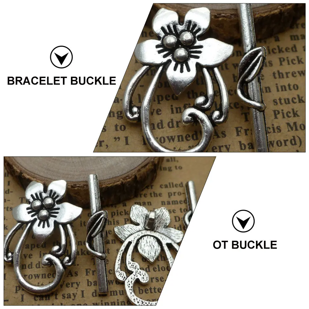 Vintage Flower Ot Buckle DIY Necklace Bracelet Jewelry Accessory Alloy Material Durable Practical Electroplating Process