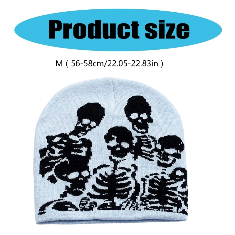 Handmade Crochet Warm Hat Teens Girls Boy Pullover Hat Winter Fashion Skull Hat Dropship