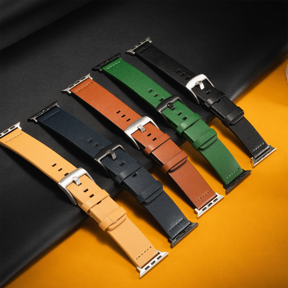 Leather Strap for Apple Watch Ultra 2 Band 49mm S10 46mm 9 8 7 45mm 41mm High Quality Strap for IWatch Series 6 SE 5 4 44mm 40mm