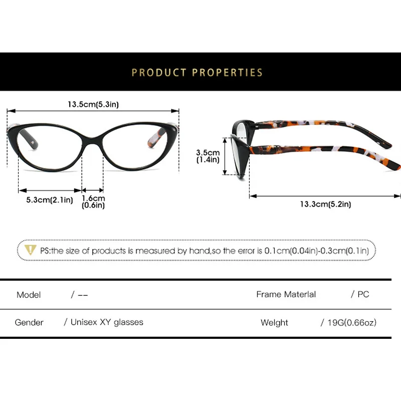 أزياء العلامة التجارية تصميم القط العين طباعة الإطار وصفة طبية نظارات القراءة النساء البصرية اللونية المضادة للأشعة الزرقاء Nearsight #5