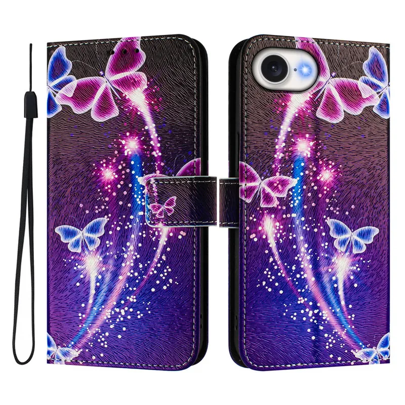SE4 Leather Phone Case For iPhone SE 2024 3 2 6 S 7 8 Plus XR XS Max X Flip Cover Wallet Magnetic Painted Cases Cat Flower Bear