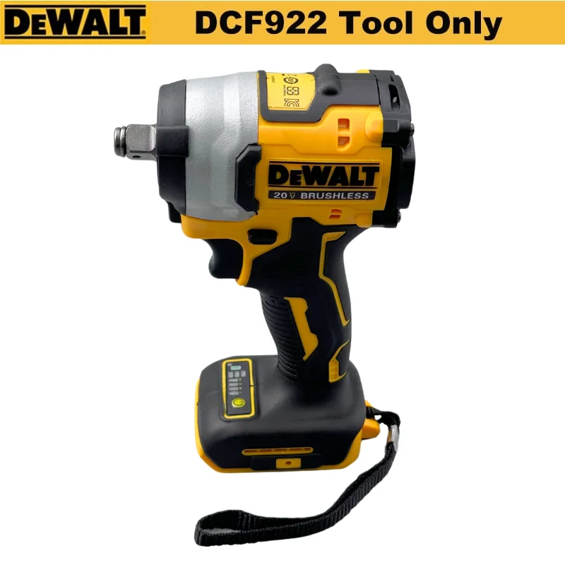 Dewalt-llave de impacto inalámbrica sin escobillas DCF922, batería de litio de 20V, 1/2 pulgadas, 2800 RPM, Torque de 205NM, llave eléctrica de