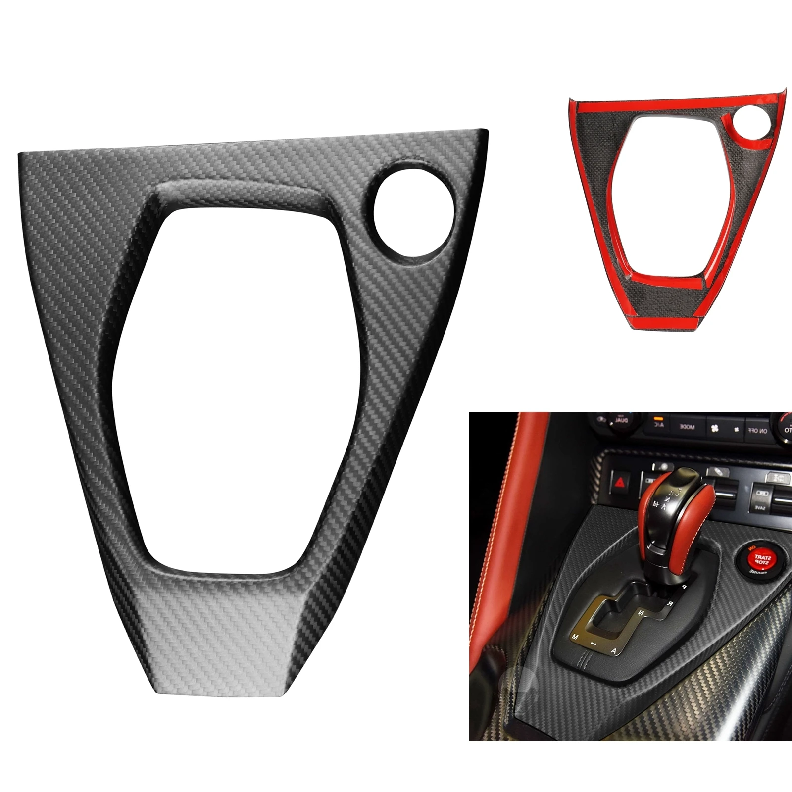 

Matte Carbon Fiber Car Center Console Gear Shift Panel Cover Trim Frame For Nissan R35 GTR 2017 2018 2019 2020 2021 2022 2023