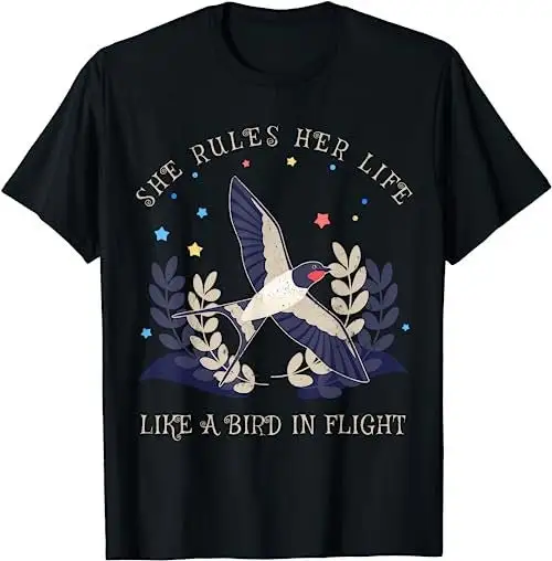 She Rules Her Life Like A Bird In Flight Movement Vintage T Shirt Sweat 17527