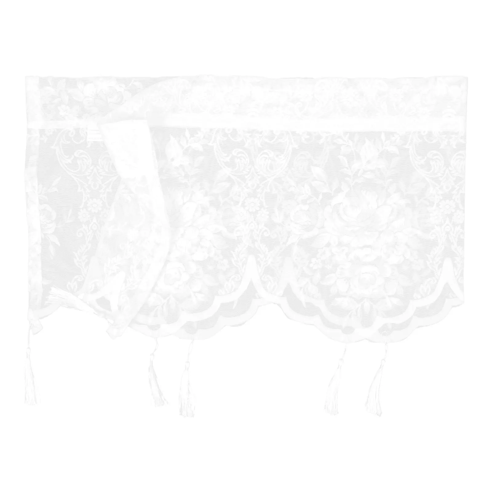 

White Lace Curtain Sheer Window Curtain for Living Room Bedroom Office Studio Decorative Floral Lightweight Elegant Drape