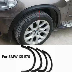 FOR BMW X5 E70 2007~2013 Accessories 4 PCS Car Side Wheel Arch Fender Auto Flares Black Mudguard Wheels Eyebrow Trim Part