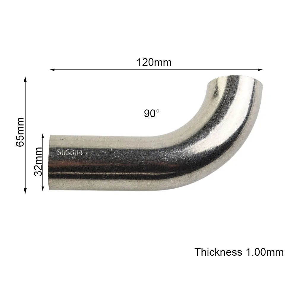 Tight Radius Elbows High Quality Stainless Steel Elbow for Exhaust Pipes 32/38/51MM 90 Degree Rotation Included