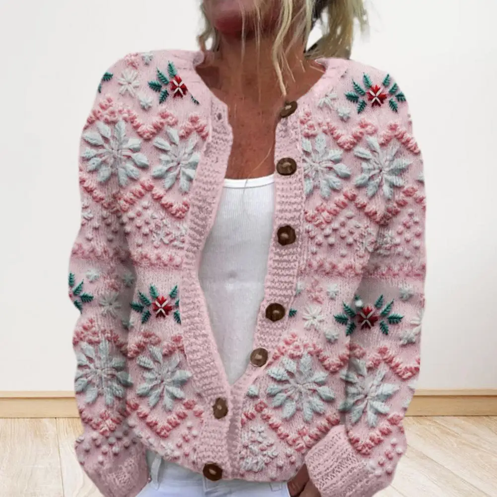 Strickjacke mit 3D-Digitaldruck, festlicher 3D-Weihnachtsdruck, Damen-Cardigan, Jacke für die Urlaubssaison, Schule, Arbeit, Langarmpullover