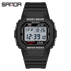 SANDA 2107 Men's Electronic Watch Creative Sports Waterproof Luminous Date Digital  Wristwatches for Student Watches Gift