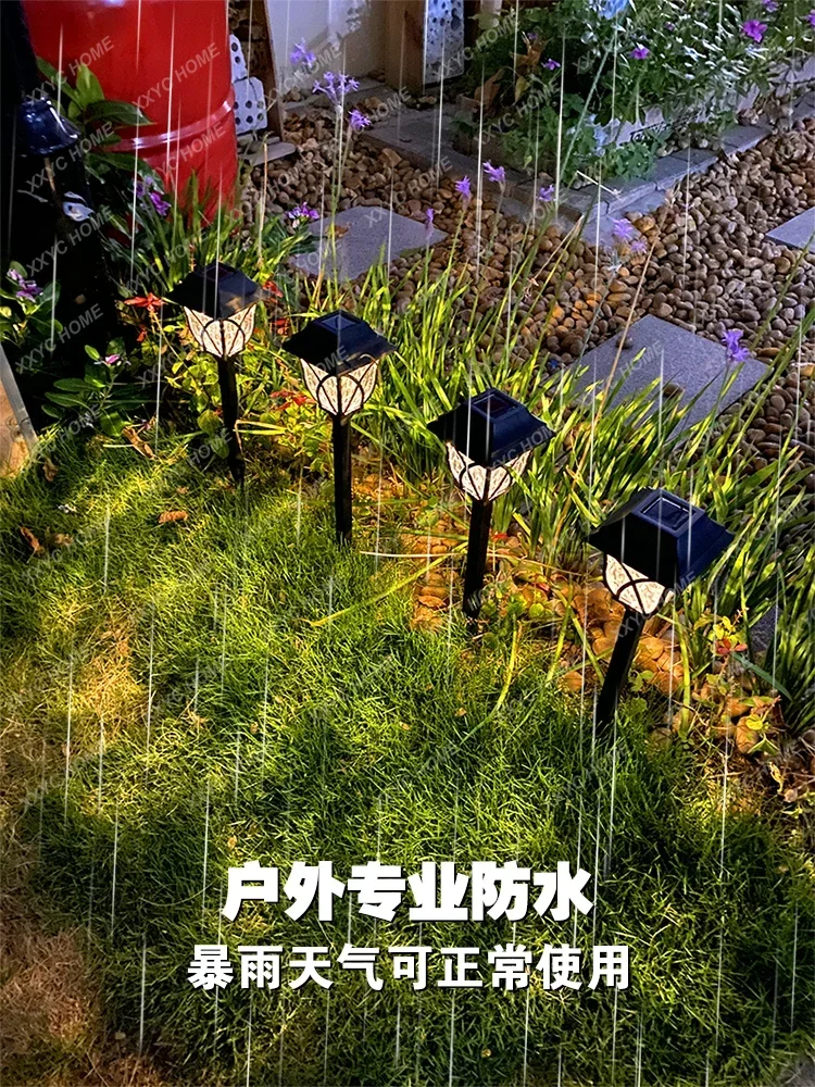 Solar outdoor lawn light courtyard villa garden decoration waterproof night light yard arrangement grass floor lamp image 5