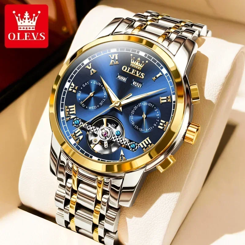 

OLEVS 6607 Skeleton Automatic Mechanical Watch for Men Business Multi Functional Waterproof Luxury Relojes Para Hombre