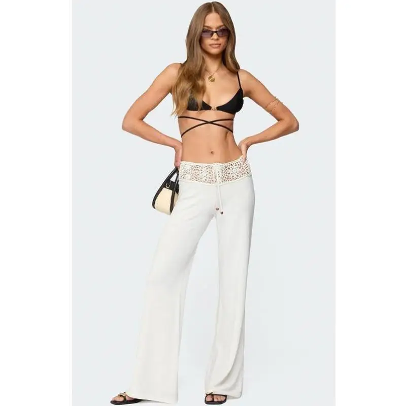 

Мужские повседневные вязаные жилетки и брюки, женские вязаные брюки с высокой талией, прямые, унисекс, в корейском стиле, повседневные брюки