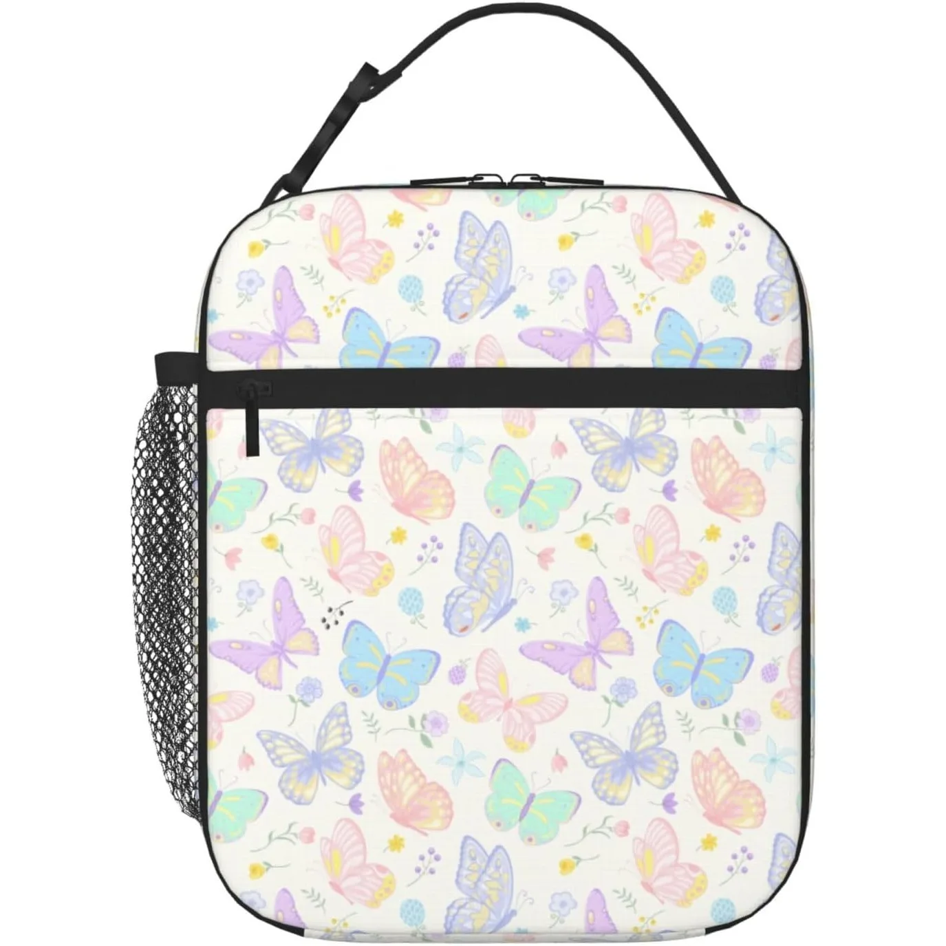 Cat In The Meadow Insulated Lunch Bag,Kids Lunch Box For Girls Boys Teen,Kid Lunch Box Containers Cooler Bag With Front Pocket