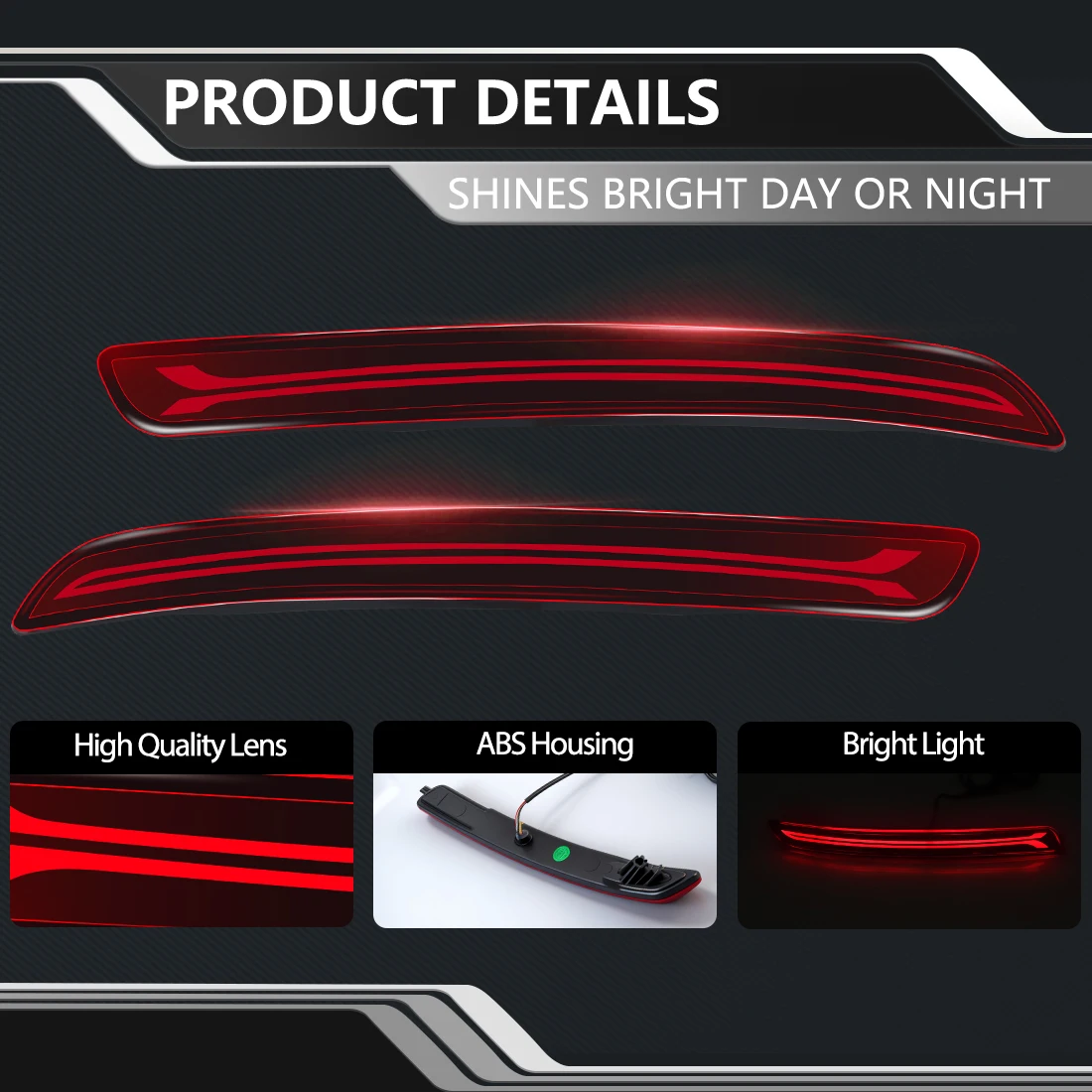 For KIA RIO Sedan 4 Doors 2012 2013 2014 2015 LED Rear Bumper Reflector Lights Driving Brake Light Dynamic Turn Signl Lamps