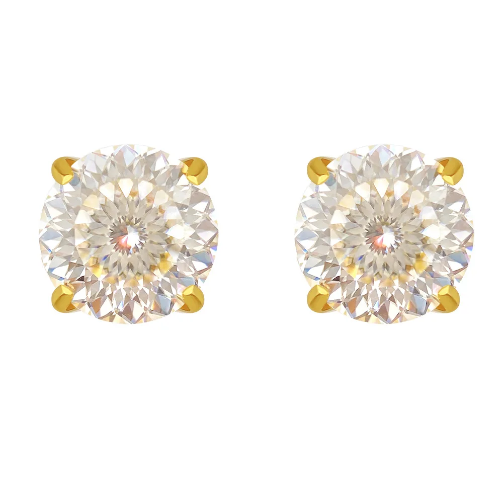 

AMGROCK 925 Sterling Silver Earrings Round Moissanite Earrings Daily Wear Valentine's Day Christmas Jewelry Gift