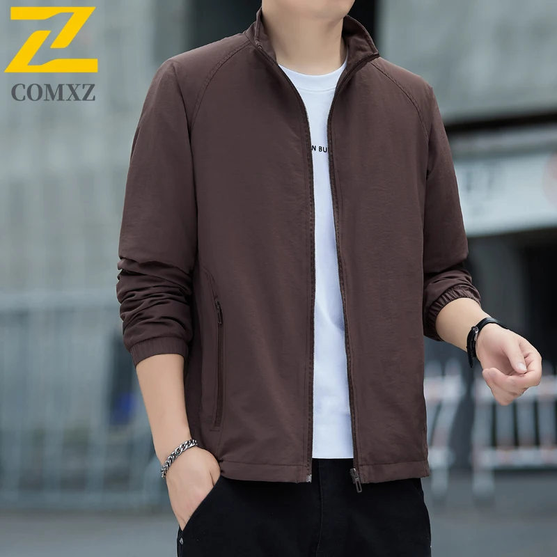 

Spring and Autumn New Workwear Jacket Men's Stretch Outdoor Stand Up Collar Zipper Jacket Retro Solid Color 2025 Men's Clothing