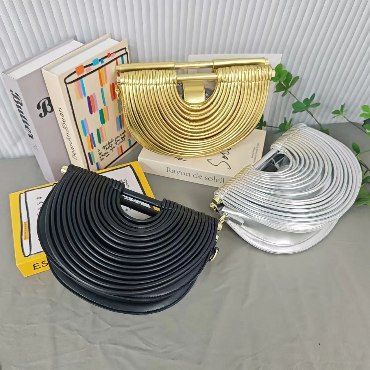 

2025 New Style Women's Dumpling Bag Woven Crossbody Bamboo Node Elegant Evening Handbag Fashionable Individual High-End Feeling