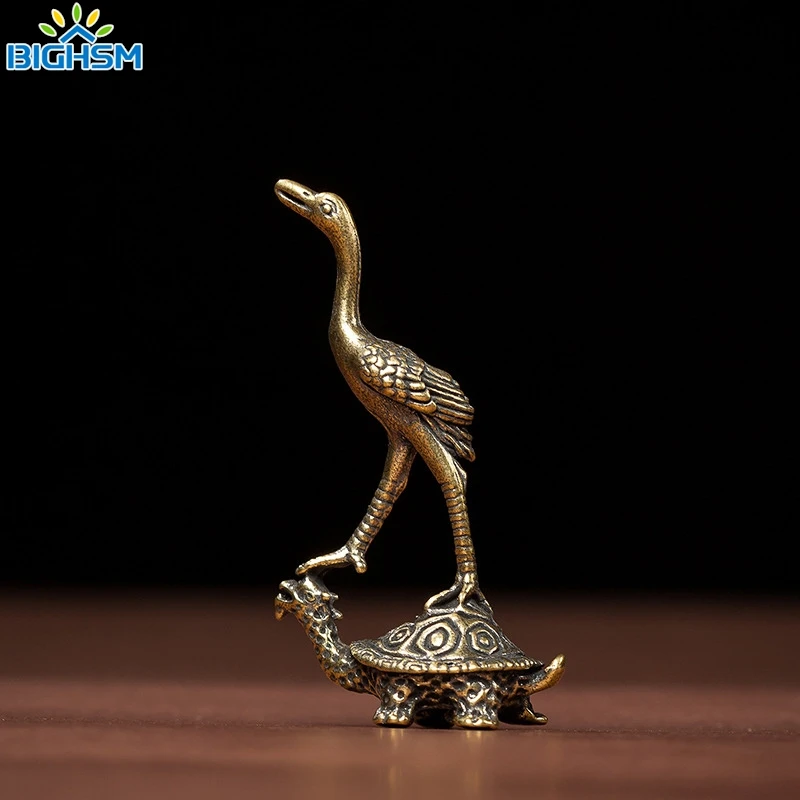 Tartaruga di rame piccoli ornamenti Retro ottone statua animale figurine portachiavi pendenti antico HomeDecor 1 pz
