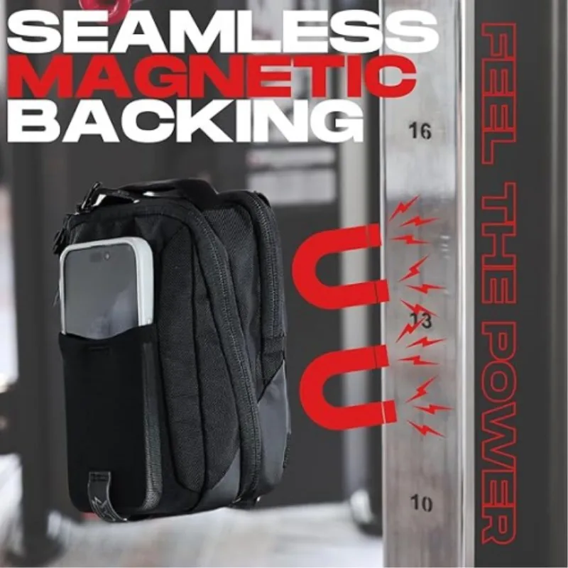 Magnetic Water Bottle Sling Bag Large Capacity with Soft Shoulder Pads Gym Bottle Bag Portable Multi-layer Crossbody Sports Bag