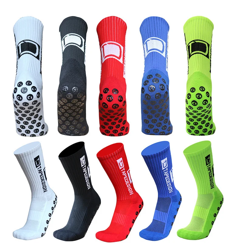 Tapedesign New Silicone Women 2023 Football Socks Sports Round Men Non-slip Grip Soccer Socks