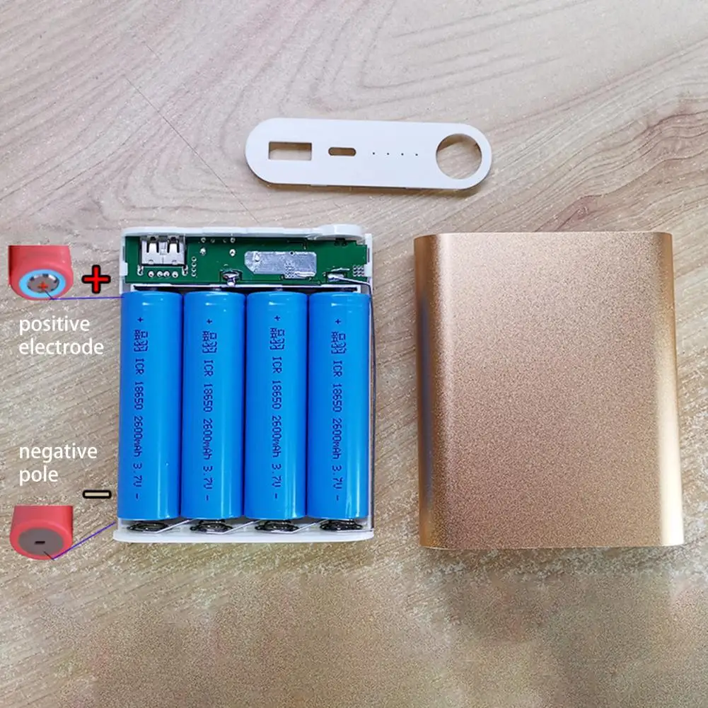 Контейнер для хранения аккумуляторов, быстрая зарядка, замена, алюминиевый сплав, тип C, не припой, 4 ячейки, 18650, аккумулятор для путешествий