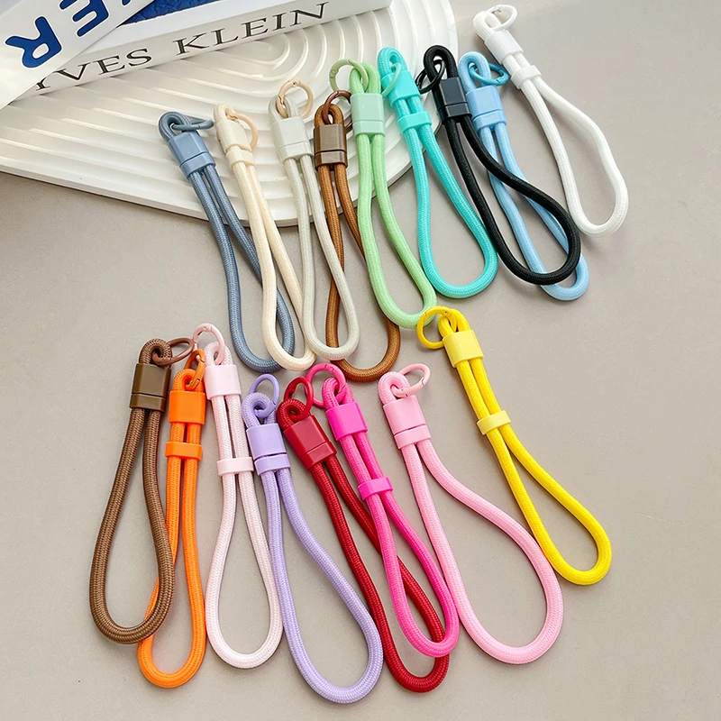 Colorful Braided Lanyard Keychain for Phone Case Women Anti Lost Knot Rope Strap Car Key Chains Diy Accessories Keyring