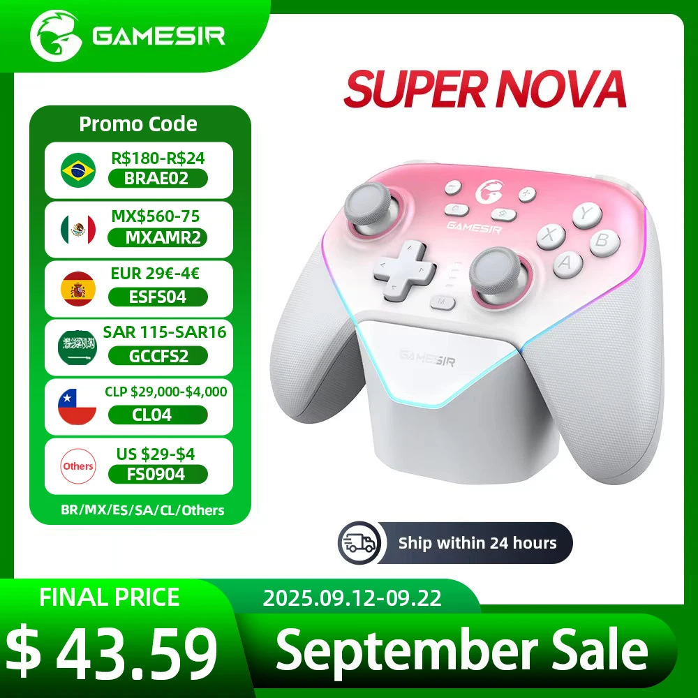 GameSir Super Nova T4N Pro – Idealny kontroler bezprzewodowy dla graczy na Switch, PC i Androida z technologią Hall Effect