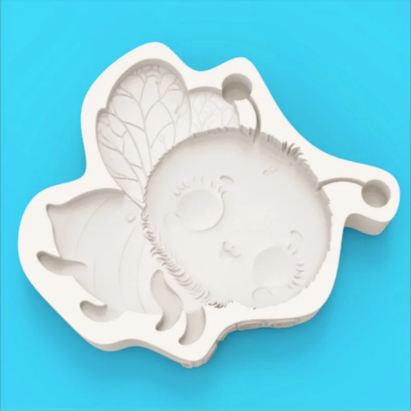 Happy Little Bee Shape Mold Flying Bee Shape Chocolate Fondant Making Silicone Mold view 3