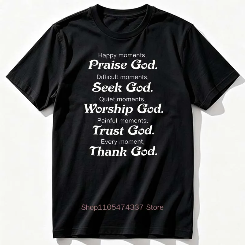 Praise Seek Trust God Pattern Print T-shirts for Women Summer Casual Fashion Comfort Minimalist Crew Neck Short Sleeve Tees