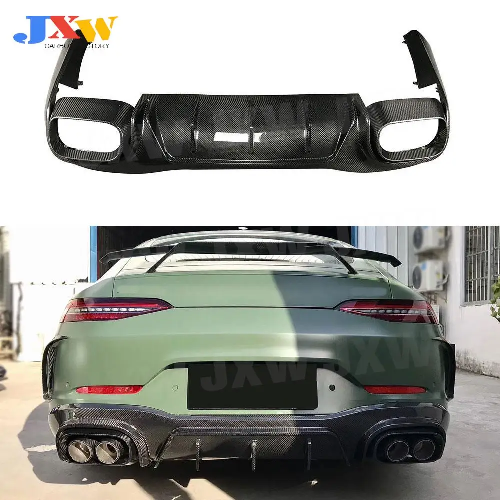 

Dry Carbon Fiber Rear Lip Diffuser Spoiler For Mercedes Benz AMG GT43 GT50 GT53 2019 2020 FRP B Style Bumper Protector