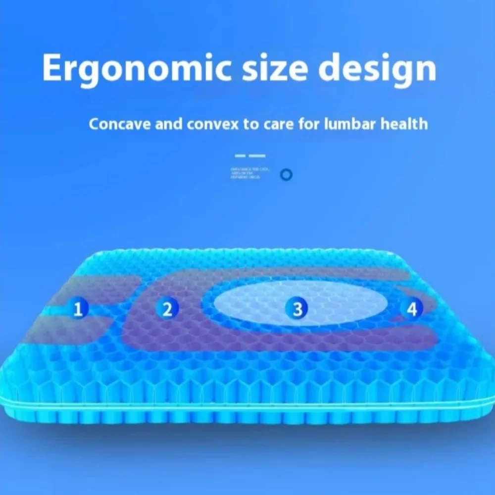 

New Gel Seat Cushion Summer Breathable Honeycomb Design For Pressure Relief Back Tailbone Pain Home Office Wheelchair Chair Cars