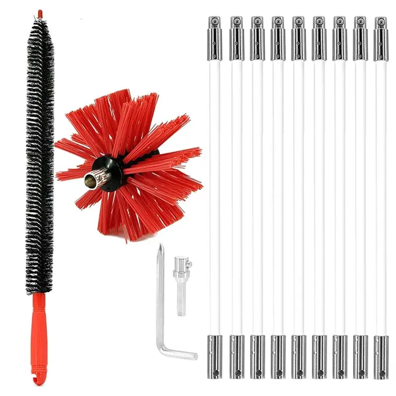 

AEE4-Chimney Cleaning Brush Fireplace Chimney Brushes Fireplace Drier Vent Lint Sweeping Tools
