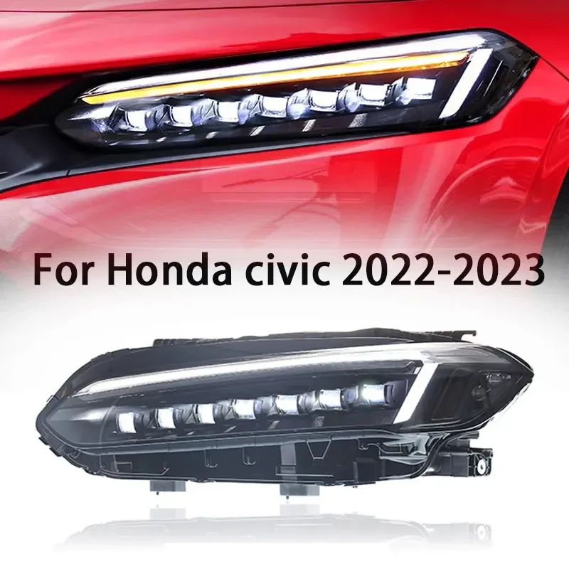 

Head Lamp for Honda Civic 11th Headlights 2022 2023 Civic LED Headlight 7 Lens Projector Signal Lamp Tool Accessories