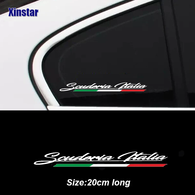 

2Pcs Scuderia Italia Car Windows Stickers For Fiat 500 Abarth 595 695 Side Skirt Decal Graphic Accessories