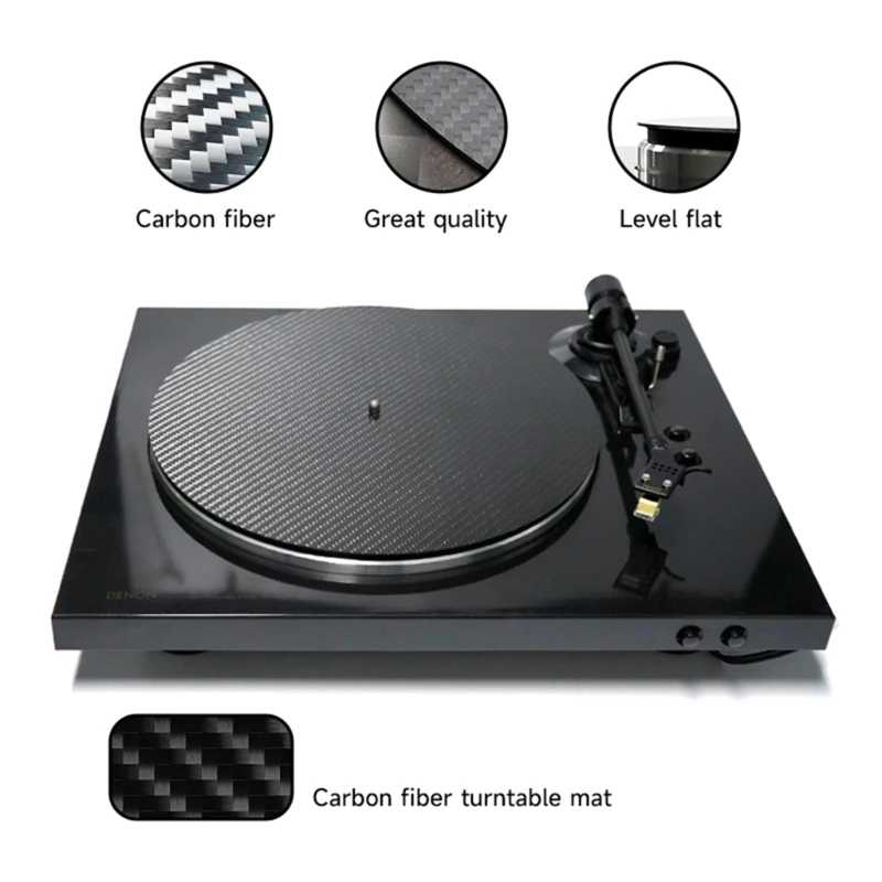 Y2GD 12inch koolstofvezelmat Antislip Turntable Platters Mat voor draaitafelsrecord