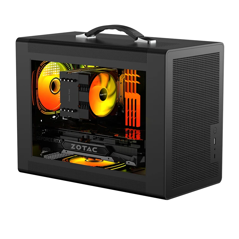 

X-GAMERX P60 M-ATX Portable Computer Case ITX Motherboard ATX/SFX Power Supply Support Type-C Desktop MINI Small Chassis