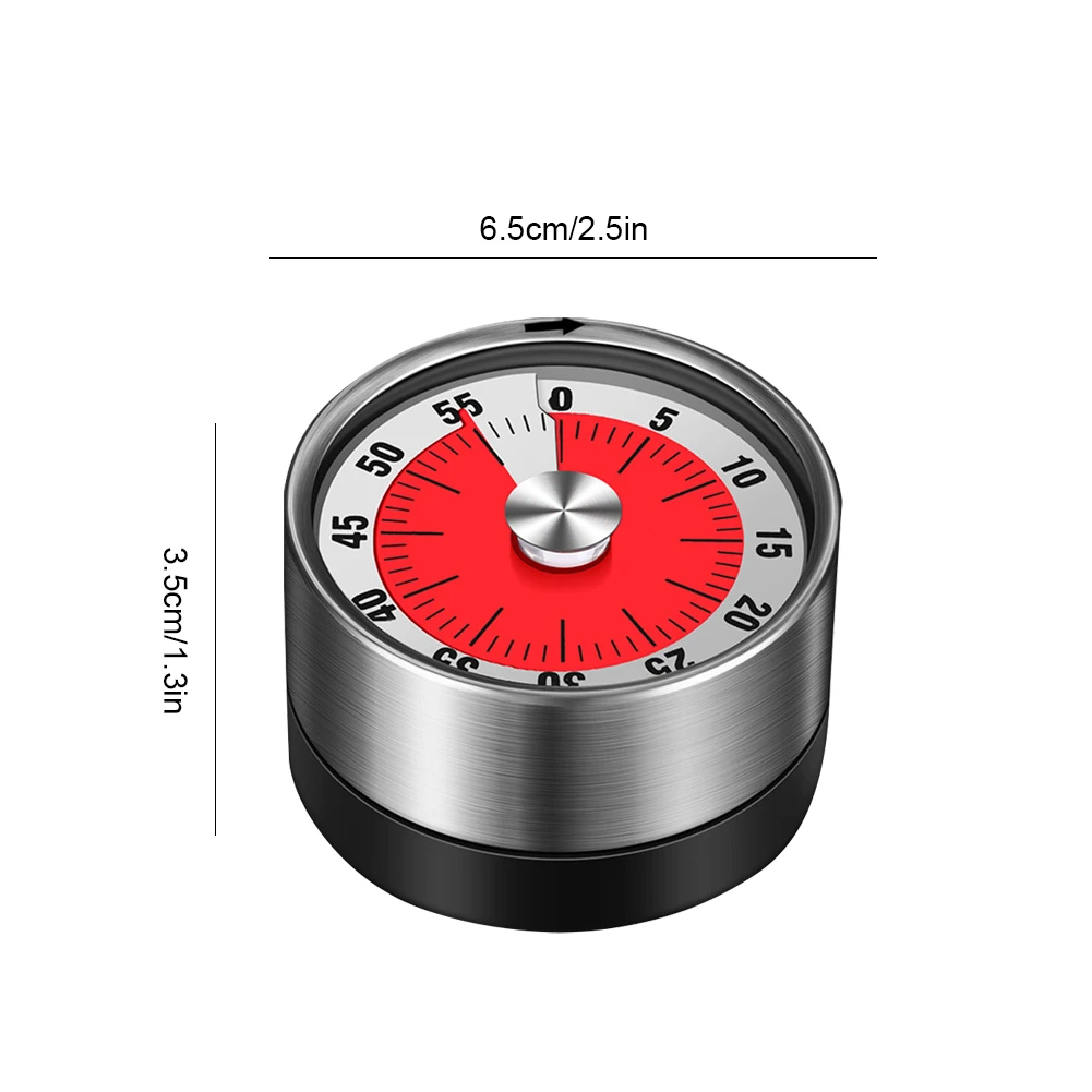 60-Minute Countdown Timers with Loud Alarm Mechanical Visual Kitchen Timer Magnetic Backing Countdown Reminder for Kids Adults