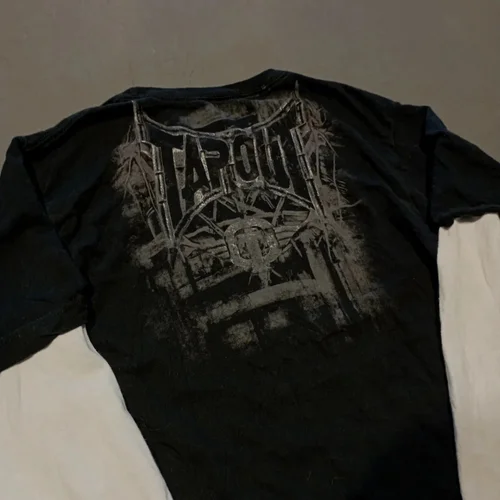 Imagen 2 del producto Camiseta Tapout de manga larga de gran tamaño Y2K, ropa informal gótica de Hip Hop, camiseta Unisex para parejas, moda informal de verano, cuello redondo, corte holgado