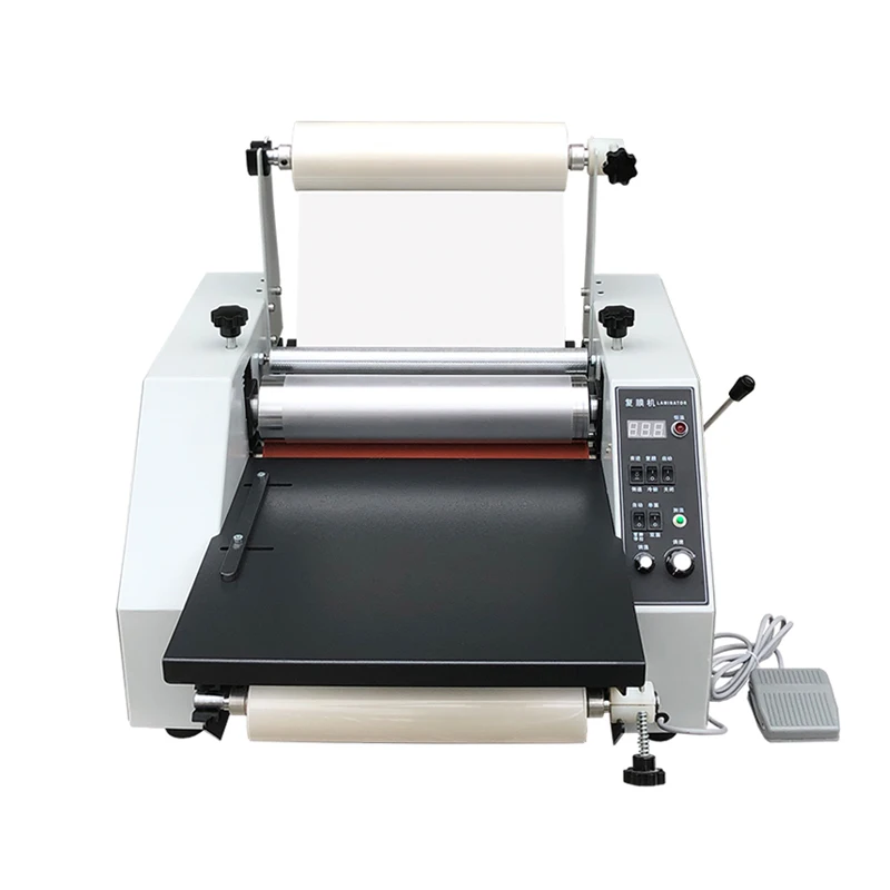 Electric Laminating Machine Large Steel Laminating Equipment 350mm Hot Cold Film Roll Laminating Machine