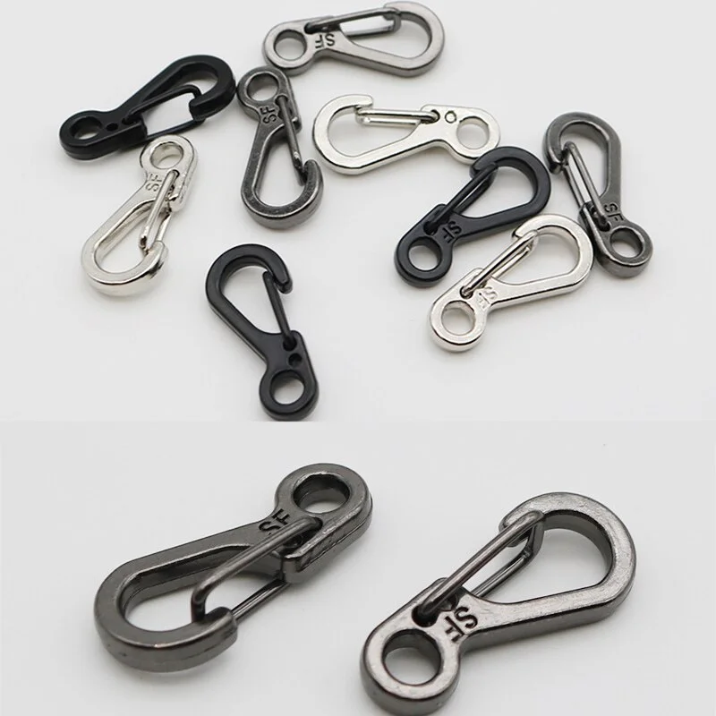 10Pcs/lot EDC Survival Equipment Snap Hook Mini Carabiner Keychain Climbing SF Spring Backpack Tactical Gear Camping Gadgets