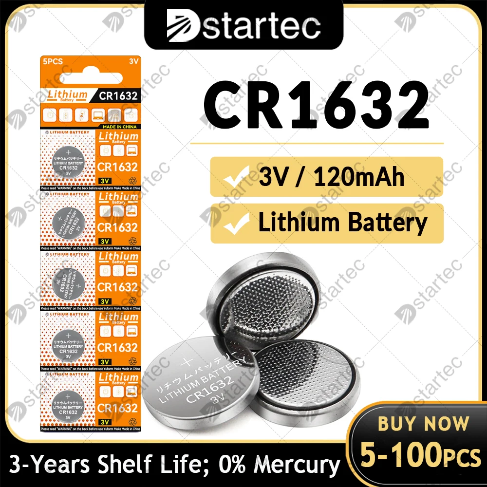 CR1632 CR 1632 Lithium Batteries For Toys Clock Watch Remote Control DL1632 BR1632 CR1632-1W LM1632 ECR1632 3V Button Coin Cell