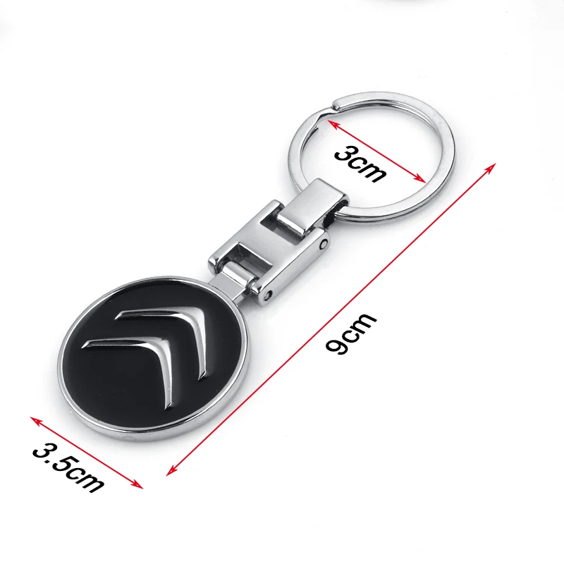 1pcs Car Styling Badge Metal Keychain Key Ring Accessories For Citroen C2 C3 C4 C5 X7 Berlingo Xsara C8 C4L DS3 Picasso C-ELYSEE - view 3