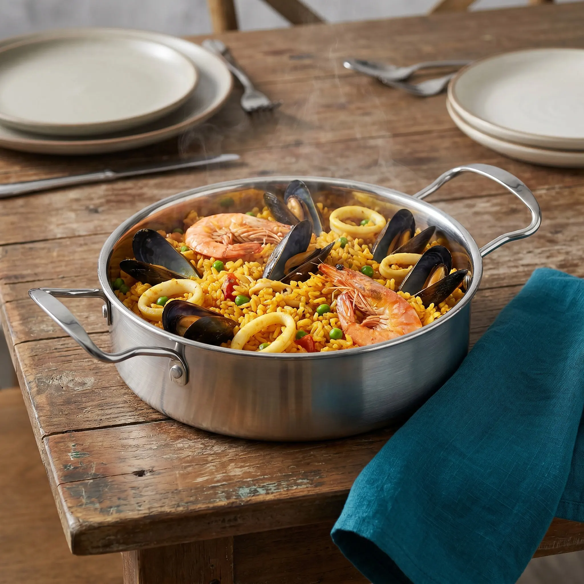 7.5 İnç Paslanmaz Çelik Paella - Home Cooking Asian incelemesi ve fiyatı
