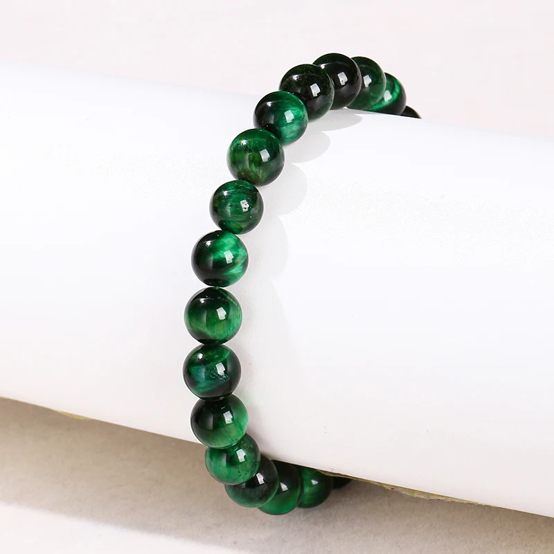 JD 5A qualité teint couleur vert oeil de tigre pierre perle Bracelet femmes hommes Yoga guérison bijoux à la main corde bracelets Couple cadeaux