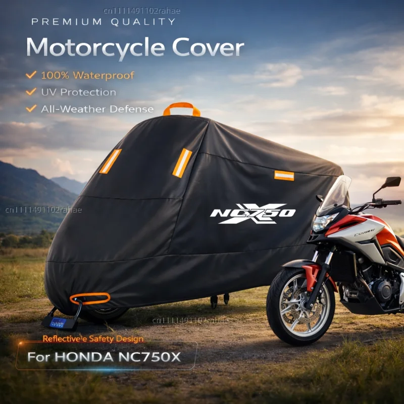 

For HONDA NC750X NC Outdoor Motorcycle Cover Waterproof Heavy Duty Polyester Tarpaulin UV Protective Rain Dust Sun Scooter Cover