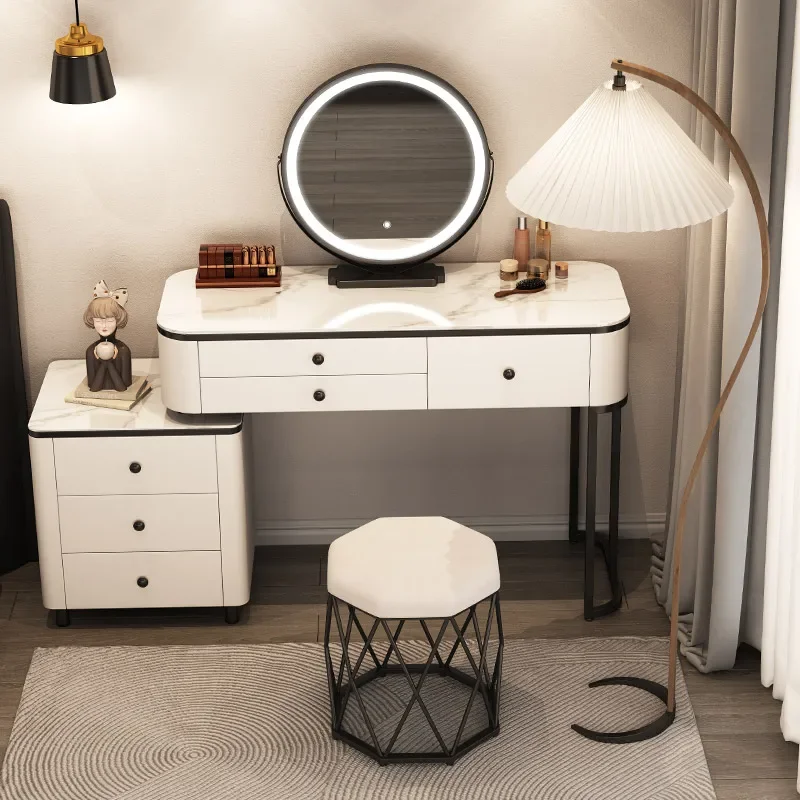 Vintage Lights Vanity Tables Trendy Modern Fashion Drawer Vanity Table Classic Mirror Coiffeuse De Chambre Home Furniture